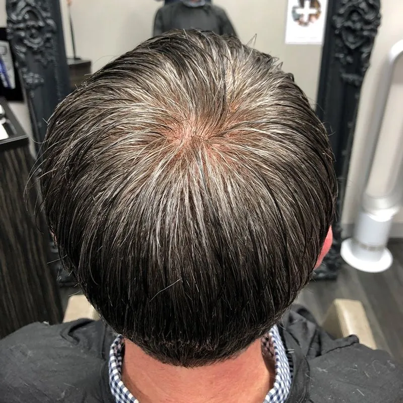 Client 01 after their hair system